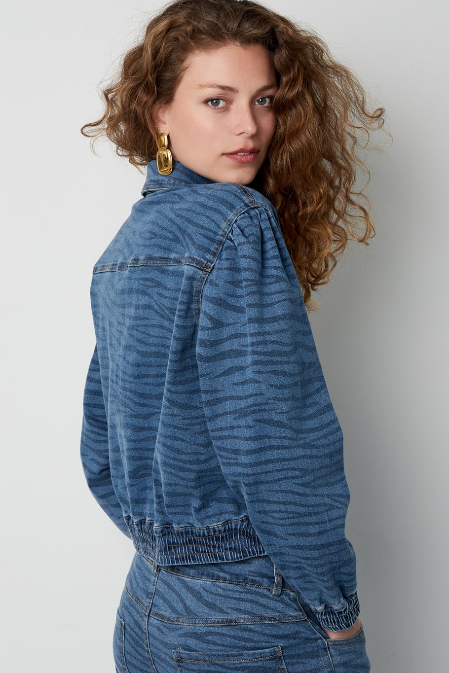 Jacke im Twinning-Zebra-Stil - Blau Bild6